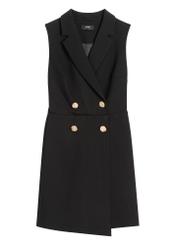 Black women's jumpsuit KOBDT-0009-99(W26) - front product view, on a white background.