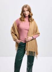 Women's winter scarf in camel color SZADT-0184-24(Z24)-01