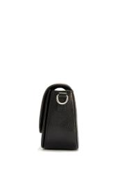 Black leather small women's handbag TORES-1101A-99(Z25), product view from the side on a white background.