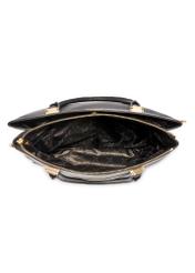 Leather black women's shopper handbag TORES-1204-9I(W26), product view from above on a white background.