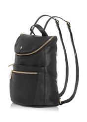 Black women's backpack with zippers TOREC-0846-99(Z23)-02