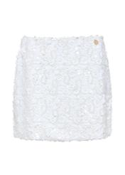 White Sequin Short Skirt SPCDT-0109-12(W25)-05