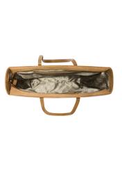 Beige suede women's shopper bag TORES-1248-1B(W26), product view from above on a white background.