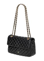Black quilted chain bag TOREC-0443D-99(W25), diagonal product view on a white background.