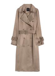 Lightweight women's viscose coat KURDT-0650-1K(W26) - front product view, on white background.