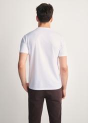 Men's white T-shirt with print TSHMT-0133-11(Z25), product view from the back on the model. Half of the silhouette visible.