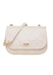 Cream patent leather women's handbag TORES-1297-0B(W26), front product view on a light background.
