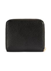 Black leather women's wallet PORES-0972-99(Z25), product view from the back on a white background.