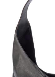 Large black women's handbag TOREC-1199-99(W26) - close-up of detail, on white background.