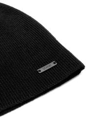 Men's cap in black CZAMT-0087-99(Z25), close-up of the product detail on a white background.