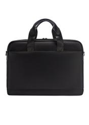 Black men's briefcase TORMN-0403-99(W26), product view from the back on a white background.