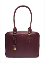 Burgundy leather women's bag TORES-1370-4D(Z26), front product view on white background.