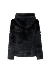 Women's short fur coat with hood FUTDF-0053-5500(Z21)-03