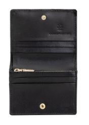 Black leather women's wallet PORES-0944G-99(Z25), product view from the inside on a white background.