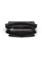 Leather black women's shoulder bag TORES-1347-9I(Z26), product view inside on white background.