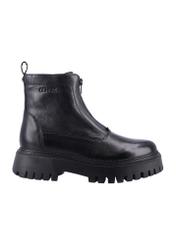 Black leather women's ankle boots BUTYD-1291-99(Z26), side view of the product on a white background.