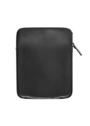 Black leather men's bag TORMS-0530-99(Z26), product view from the back on a light background.