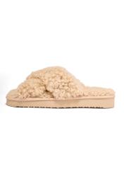 Beige women's wool slippers BUTYD-1321-1B(Z26)