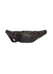 Men's brown leather waist bag TORMS-0523-1H(Z26), front product view on white background.
