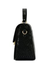 Black women's trunk handbag TOREC-1080-98(Z25), product view from the side on a white background.