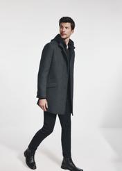 Men's gray coat PLAMT-0004-91(Z24)-02