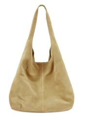 Women's yellow suede shopper bag TORES-1177-2C(W26), front product view on white background.
