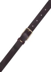 Women's leather belt in a deep burgundy shade PASDS-0358-4D(Z26) - product view from above, on a white background.