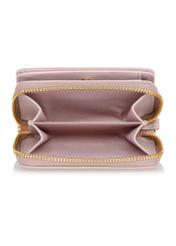 Small pink women's wallet with handle POREC-0395A-31(Z25), product view inside on white background.