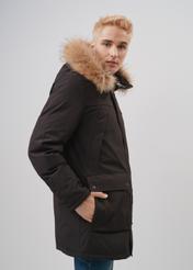 Men's black jacket with hood KURMT-0318-99(Z23)-02