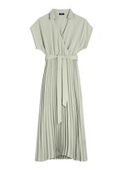 Long sage women's dress SUKDT-0274-8F(W26), front product view on white background.