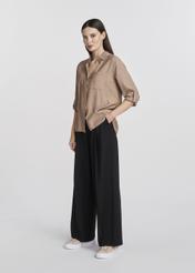 Dark beige women's shirt KOSDT-0157-82(W25)-02