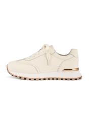 Women's cream leather sneakers BUTYD-1270-0B(W26), side view of the product on a white background.