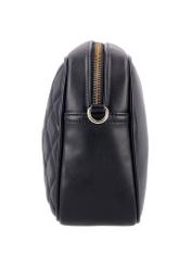 Black quilted women's handbag TOREC-1313-99(Z26), side product view on white background.