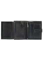 Leather black men's wallet with clasp PORMS-0647-99(W25)