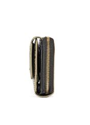 Small leather wallet animal print PORES-0949-81(W25) - side view of the product on a white background.