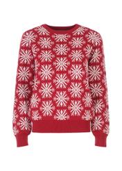 Red Christmas sweater for women SWEDT-0160-42(Z22)-04