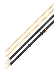 Small women's leather handbag TORES-1278-9I(W26), view of the product straps on a white background.