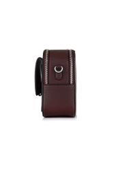 Burgundy two-compartment shoulder bag TOREC-0405C-49(Z25), side view of the product on a white background.