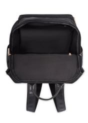 Black women's backpack with pockets TOREN-0350-99(Z26) - product view from above, on a white background.