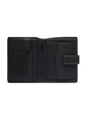 Black large men's leather wallet PORMS-0701-99(Z26) - product view from above, on white background.