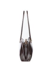 Brown women's shoulder bag TOREC-1237-1I(W26), side product view on white background.
