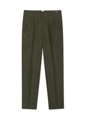 Women's green wool trousers SPODT-0136-8B(Z26), front product view on white background.