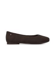 Women's suede ballet flats in brown color BUTYD-1247-1I(W26), side view of the product on a white background.