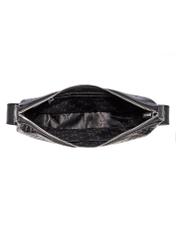 Black croco leather handbag TORES-1172-99(Z25) - top view of the product on a white background.