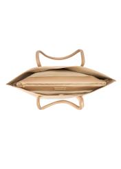 Beige women's shopper bag TOREC-0938-1A(W26), product view inside on white background.