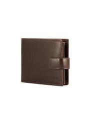 Men's brown leather wallet PORMS-0671-89(Z25), diagonal product view on white background.