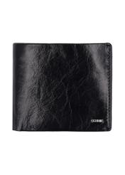 Black leather men's wallet PORMS-0738-99(Z26), front view of the product on a white background.