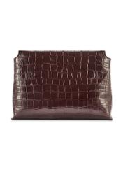 Burgundy croco women's handbag TORES-1159E-49(Z25), product view from the back on a white background.