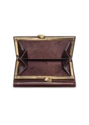 Brown leather women's wallet PL-189-1H(KS), product view inside on white background.