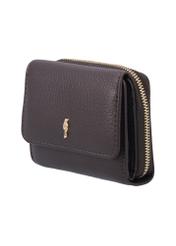 Brown leather women's wallet PORES-0802R-1I(Z26), diagonal product view on white background.